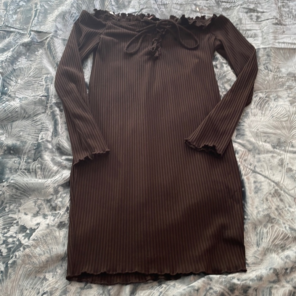 Black off the shoulder cotton dress Sz M never worn no tags